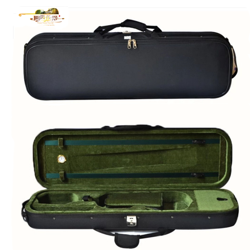 高級バイオリンケース、耐圧キャンバス製、ロック付き、レトロな超軽量ダブルショルダーストラップ、プロ仕様の大型バッグ／旅行かばん。