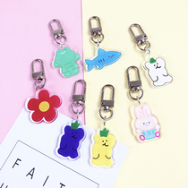 Trend cartoon acrylic earphone cover pendant small jewelry accessories cute animal acrylic keychain customized