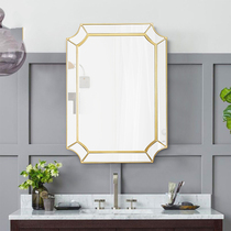 Nordic bathroom mirror anti-fogging bathroom mirror defogging home light luxury American custom wall-mounted toilet mirror