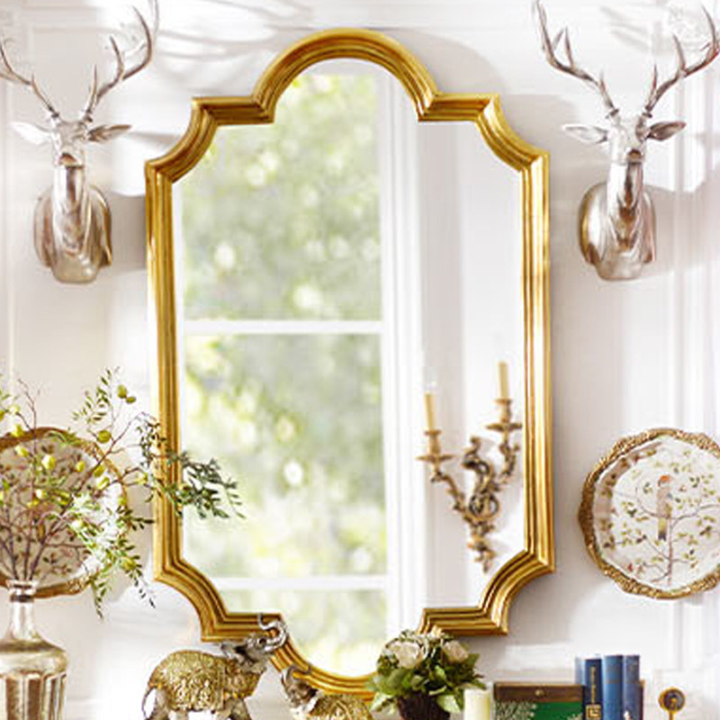 Nordic Bathroom Mirror Princess Mirror Great Retro Genguan Decorative Mirror Makeup Mirror Bathroom bathroom mirror hanging mirror wall decoration