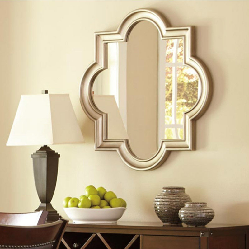 Exuberant mirror European-style carved sunflower decorative mirror sofa background wall hanging mirror makeup decorative mirror