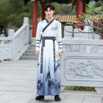 The Ming-made Han clothes mens ancient wind and Song-made mens clothing Wei Jin ancient clothes students class clothes China improved horse face skirt full suit