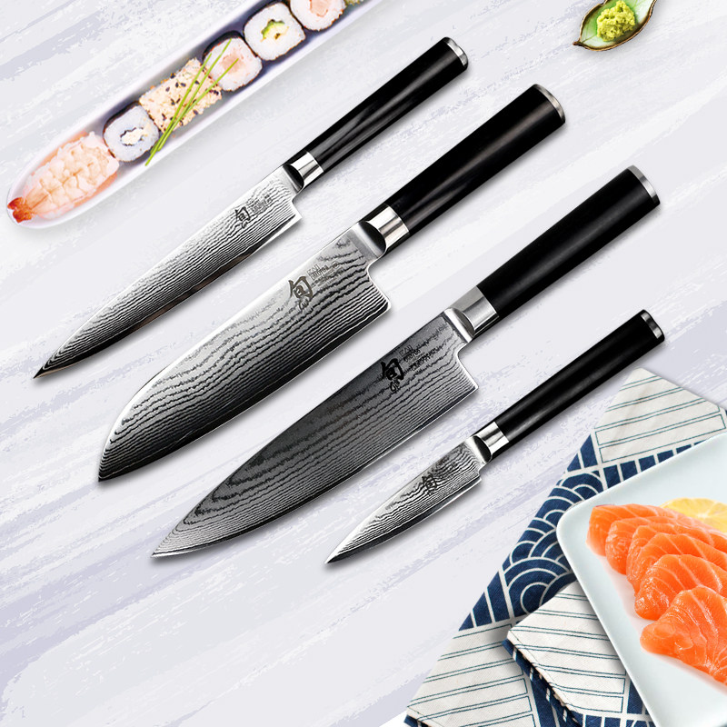 Xun flagship store Japan imported ten-day knife Damascus chef knife Sande knife multi-function knife fruit knife set