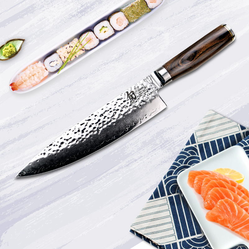 (Ten flagship store) Japanese imported Ten knife Damascus knife chef knife chef knife