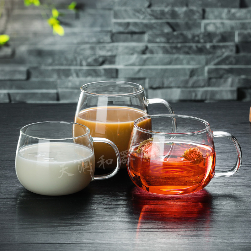 Heavender and instrumental Thickened Milk Cup Breakfast glass Cup Heat-resistant with Cute Coffee Cup with transparent-Taobao