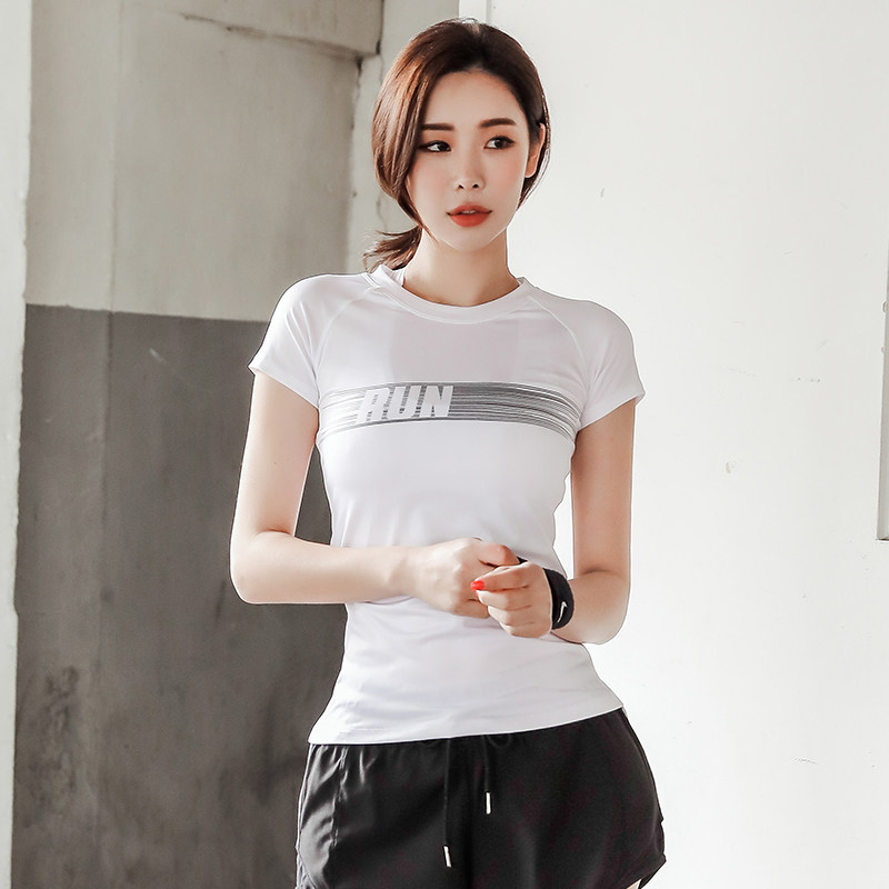 Sports short-sleeved women's slim-fit quick-drying clothes running training fitness T-shirt stretch tight breathable thin yoga top