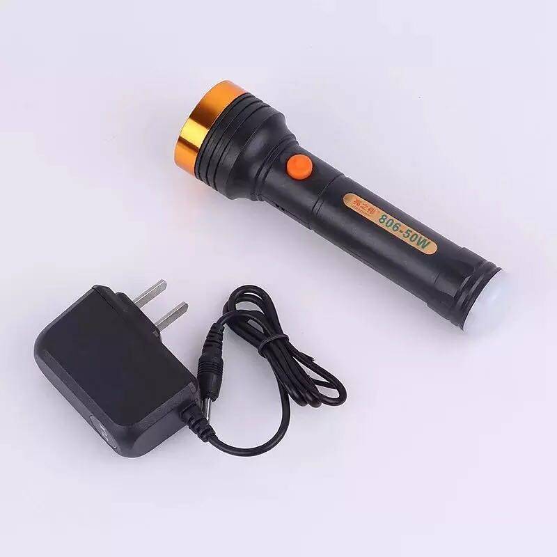 Bright Weiwei 806 Lithium battery 50w Intense Light Afar charging LED outdoor lighting Home portable flashlight