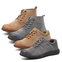 Labor protection shoes steel toe anti-smash anti-puncture breathable anti-odor anti-slip wear-resistant welding shoes pigskin leather tendon sole work shoes