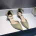2020 mới thoải mái 100 đầu nhọn đầu rỗng dày gót đơn giày Hàn Quốc phiên bản của khóa từ trong chuyên môn gót giày công việc phụ nữ 
