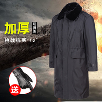 Military Cotton Great Coat Long Style Anti-Chilling Mens Duty Big Coat Uniform Winter Thickening Lao Bao Cotton Padded Jacket Security Clothing Big Clothes