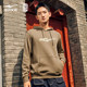 Wu Yuezun丨Hongxing Erke sweatshirt ຜູ້ຊາຍພາກຮຽນ spring ຄູ່ຜົວເມຍແນວໂນ້ມແຫ່ງຊາດ retro ວ່າງ hooded hoodie ເທິງ