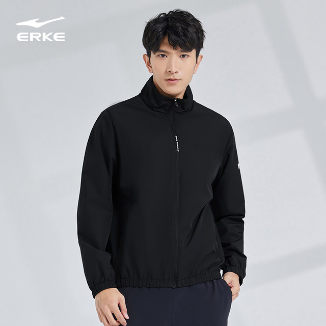 Hongxing Erke windbreaker ຜູ້ຊາຍພາກຮຽນ spring ຜູ້ຊາຍ stand-up collar ແສ່ວ windproof ກິລາຜູ້ຊາຍ stand-up collar jacket jacket tops ຜູ້ຊາຍ