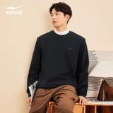 Мужская осенняя толстовка, спортивный черный лонгслив, круглый воротник