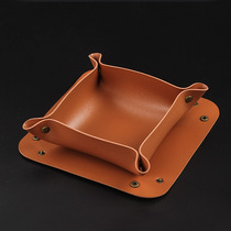 Portable foldable PU leather shredded tobacco tray hand-rolled cigarette tray storage tray pipe accessories tool leather tray