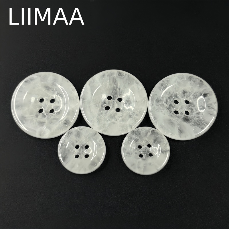 Natural White Crystal Four-Eye Buttons DIY Clothing Accessories Decorative Accessories Handmade Buttons—Liimaa Brand