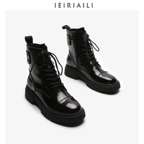 European and American style fashion motorcycle thick-soled British style Martin boots Womens 2021 new lace-up boots childrens spring and autumn boots