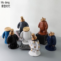 Modern simple European white black abstract portrait sculpture decoration model house sales office soft decoration decoration