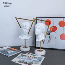 Nordic modern home light luxury model room living room art metal frame figure head portrait resin decoration decoration