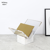 Modern minimalist marble acrylic bookshelf bookcase bookcase bookcase folder decoration model house sales office soft decoration