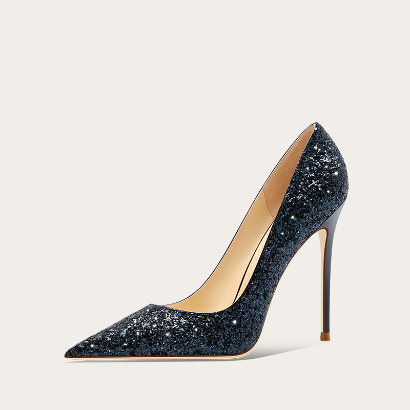 Smurfette Crystal High Heels for Women, High-End Sapphire Blue Glitter Banquet Shoes, Professional Commuting Work Shoes Smurfette Crystal High Heels for Women, High-End Sapphire Blue Glitter Banquet Shoes, Professional Commuting Work Shoes