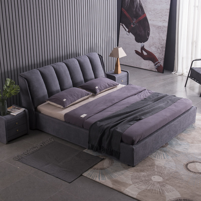 Castcloth art bed can be detached and washed minimalist modern 1 8 m small family type main sleeper 1 5 double Nordic bunk bed extremely simple