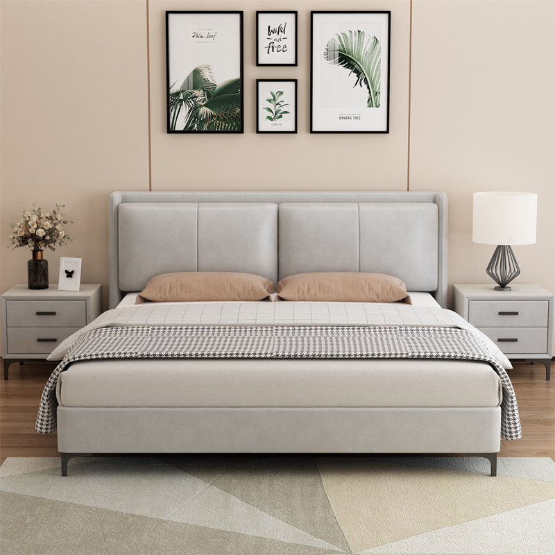 Nordic hand-washing technology cloth bed light luxury double 1.8 meters master bed wedding bed modern simple fabric bed can be removed and washed 1.5