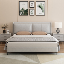 Nordic no-wash technology cloth bed light luxury double 1 8 meters master bedroom wedding bed modern simple cloth bed removable and washable 1 5