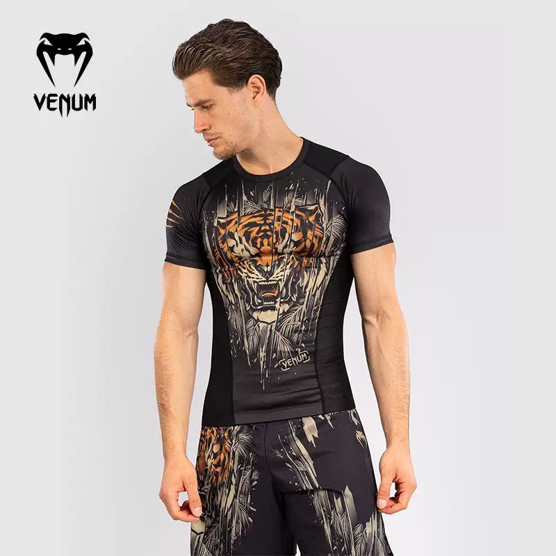 VENUM Venom Tiger мужские лосины с коротким рукавом против износа для дзюдзюцу, спортивные фитнес, беговая тренировка топы