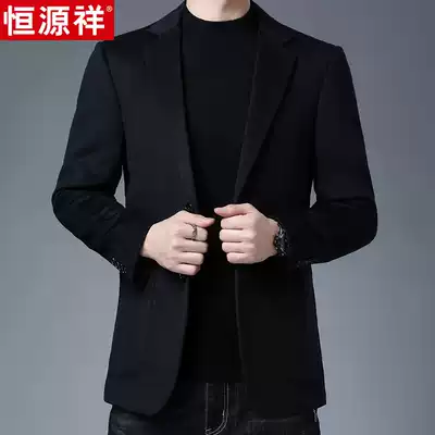 Hengyuanxiang wool suit men autumn and winter new middle-aged men casual plush suit jacket casual clothes single West autumn