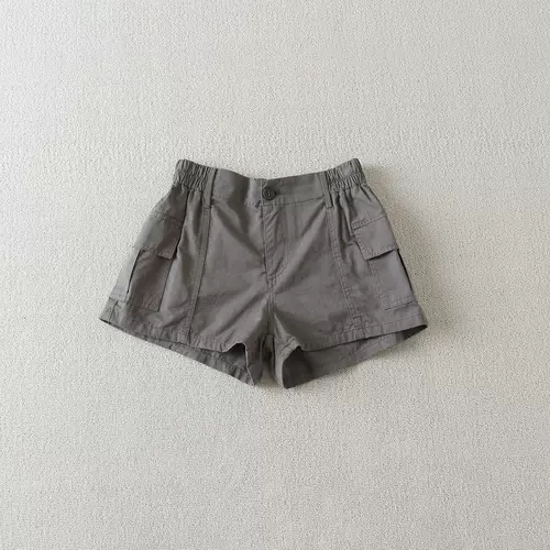 Европейские и американские ретро-шорты 2025 года, новый стиль, полуэластичные, простые, тонкие, универсальные, стираные, шорты-карго большого размера, шорты для женщин