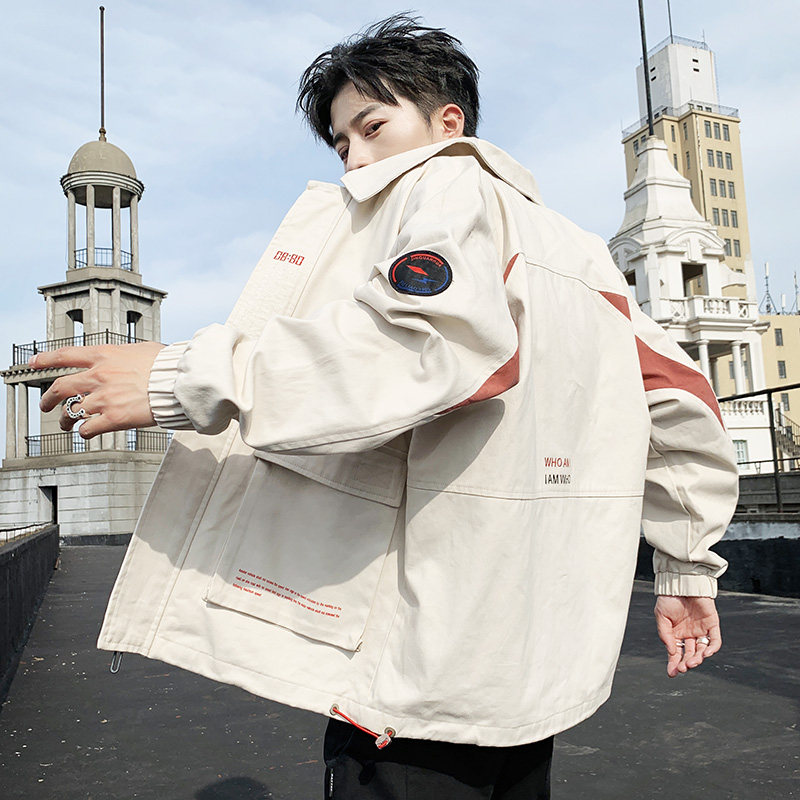 Men's jacket autumn and winter 2021 new Korean version Trend Fall Student frock jacket Cowboy Spring autumn jacket autumn clothes