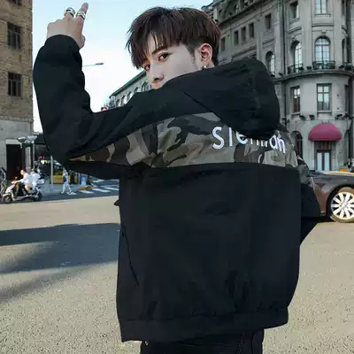 Men's coat Spring Autumn 2019 new youth Korean trend casual slim handsome Spring plus velvet men's clothing