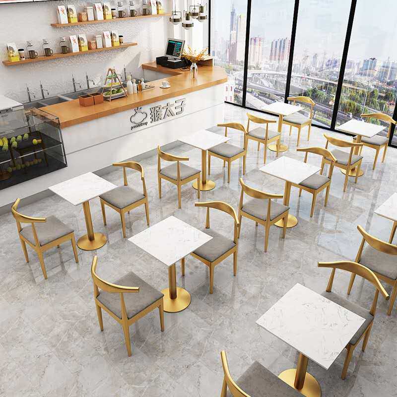 Nordic Milk Tea Shop Table And Chairs Portfolio Brief Casual Fresh Drinks Sweet Shop Café Duo Round Table Negotiation Table
