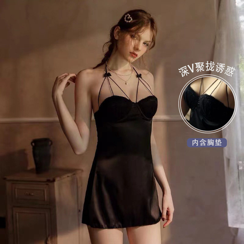 Interest in lingerie Lingerie Passion Teasing Seductive Sleeping Skirt Steel Ring Poly Lace Harnesses Transparent Little Chest Sexy Sleepwear