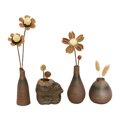 原木风摆件家居饰品软装日式柜台电视柜茶室禅意博古架新中式高端