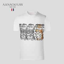A KNACKFUSS official 2022 new T-shirt male brief Fashion Cartoon Tiger Printed Short Sleeve Blouse