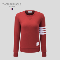  THOM BARNACLE OFFICIAL T-SHIRT WOMENs CLASSIC cotton TB FOUR-bar striped CASUAL round neck TOP