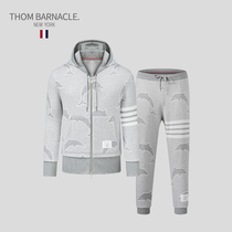 THOM BARNACLE official plus size suit men tb fashion big cotton slim hooded casual wear