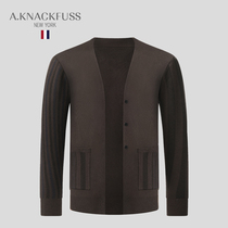AKNACKFUSS light luxury Tide brand knitwear men 2021 autumn winter fashion v collar slim handsome sweater sweater