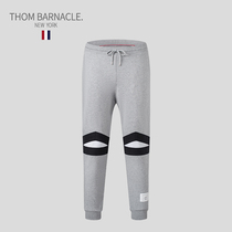 THOM BARNACLE official striped sweatpants womenS UNDERWEAR pure cotton drawstring feet casual sports couple pants