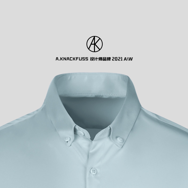 A KNACKFUSS official 2022 new shirt man 100 lap pure color minimalist long sleeve blouse