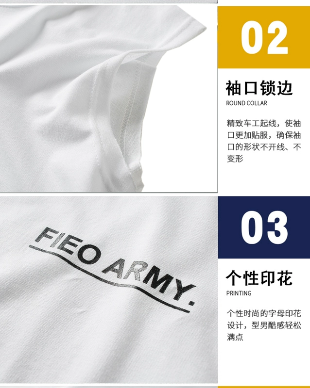 Mùa hè cotton vest nam tập thể dục chạm đáy áo thể thao Hàn Quốc vai Slim Áo không tay chữ áo thun mặc - Áo vest cotton áo ghi lê nam