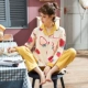 Quần áo bầu mùa xuân và mùa thu cotton tinh khiết phụ nữ mang thai sau sinh cho con bú đồ ngủ trong tháng 3 4 mùa hè mỏng phần 5 cho con bú 6 dịch vụ tại nhà - Giải trí mặc / Mum mặc