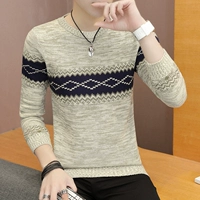 Mùa xuân và mùa thu nam Áo len dài tay áo thun Xu hướng cổ tròn cơ sở nam giới Áo khoác mỏng Hàn Quốc - Cardigan thoi trang nam