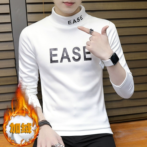 Лонгслив, утепленная зимняя утепленная толстовка, трикотажное термобелье, круглый воротник, в корейском стиле