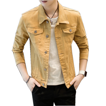 2025 Spring and Autumn New Denim Jacket for Men, Trendy and Unique Motorcycle Short Jacket with Turn-Down Collar, Stylish Outerwear