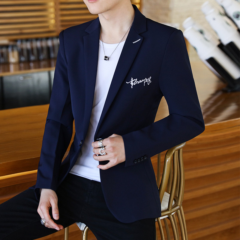 Suit men's casual Korean version of the body single blouse Youth handsome young suit student Western suit jacket trend