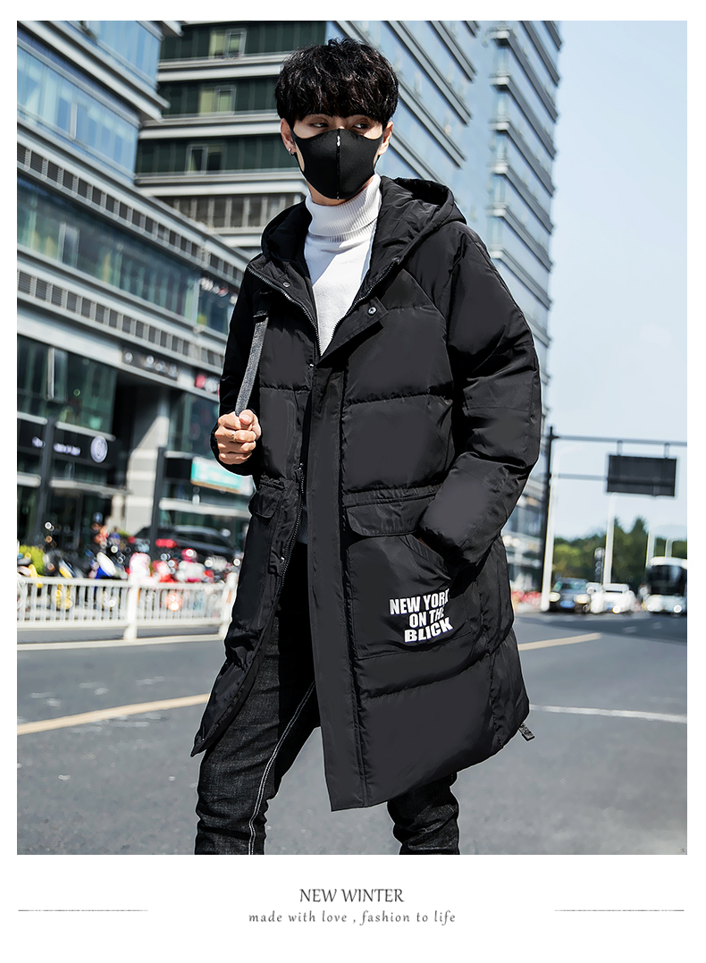 Áo khoác nam mùa đông mới 2018 dài áo khoác cotton xu hướng Hàn Quốc size lớn áo khoác cotton dày nam áo khoác kaki nam