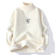 Half turtleneck sweater for men in autumn and winter plus velvet thickened middle collar inner warm clothing for youth winter base knitted sweater