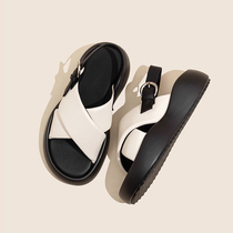 LULU YOBE Cross Strap Platform Thick Sole 2024 New Summer Popular Cool Open-Toe Pet Shoes for Outerwear